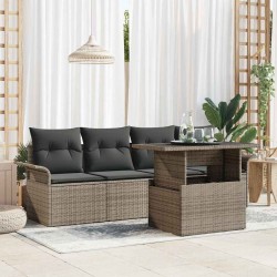 Ensemble de canapé de jardin 5 pcs Gris Poly Rattan 566036566036