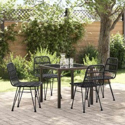 Ensemble de salle à manger pour jardin 5 pcs Noir 566038566038