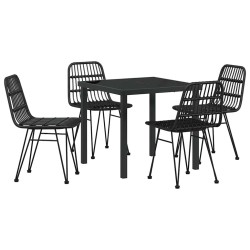 Ensemble de salle à manger pour jardin 5 pcs Noir 566038566038