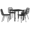 Ensemble de salle à manger pour jardin 5 pcs Noir 566038566038