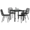 Ensemble de salle à manger pour jardin 5 pcs Noir 566038566038