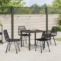 Ensemble de salle à manger pour jardin 5 pcs Noir 566038566038