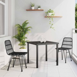 Ensemble de salle à manger pour jardin 3 pcs Noir 566039566039