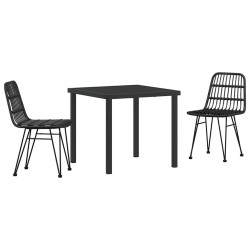 Ensemble de salle à manger pour jardin 3 pcs Noir 566039566039