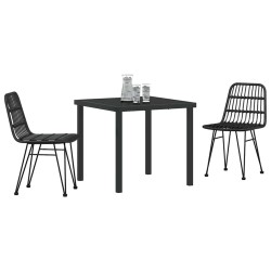 Ensemble de salle à manger pour jardin 3 pcs Noir 566039566039