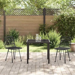 Ensemble de salle à manger pour jardin 3 pcs Noir 566039566039
