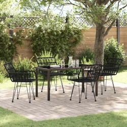 Ensemble de salle à manger pour jardin 5 pcs Noir 566040566040