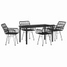 Ensemble de salle à manger pour jardin 5 pcs Noir 566040566040