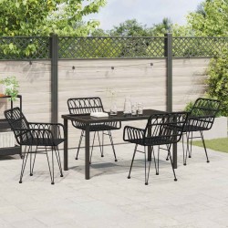 Ensemble de salle à manger pour jardin 5 pcs Noir 566040566040