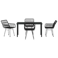 Ensemble de salle à manger pour jardin 5 pcs Noir 566040566040