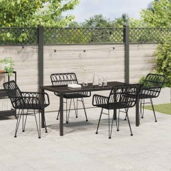 Ensemble de salle à manger pour jardin 5 pcs Noir 566041566041