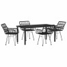 Ensemble de salle à manger pour jardin 5 pcs Noir 566041566041