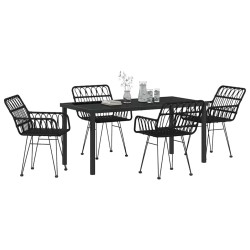 Ensemble de salle à manger pour jardin 5 pcs Noir 566041566041