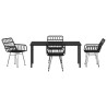 Ensemble de salle à manger pour jardin 5 pcs Noir 566041566041
