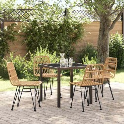 Ensemble de salle à manger pour jardin 5 pcs Marron 566042566042