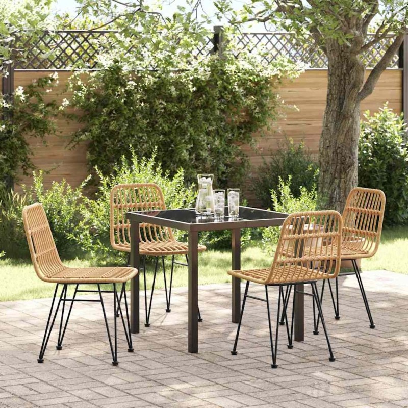 Ensemble de salle à manger pour jardin 5 pcs Marron 566042566042