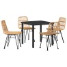 Ensemble de salle à manger pour jardin 5 pcs Marron 566042566042