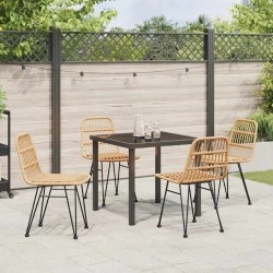 Ensemble de salle à manger pour jardin 5 pcs Marron 566042566042