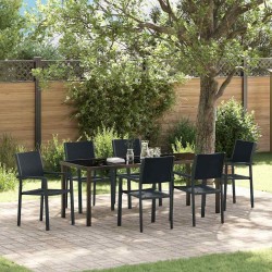 Ensemble de salle à manger pour jardin 7 pcs Noir 566043566043