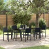 Ensemble de salle à manger pour jardin 7 pcs Noir 566043566043