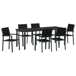 Ensemble de salle à manger pour jardin 7 pcs Noir 566043566043