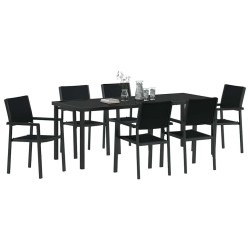 Ensemble de salle à manger pour jardin 7 pcs Noir 566043566043