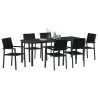 Ensemble de salle à manger pour jardin 7 pcs Noir 566043566043