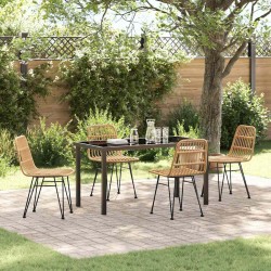 Ensemble de salle à manger pour jardin 5 pcs Marron 566044566044