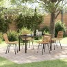 Ensemble de salle à manger pour jardin 5 pcs Marron 566044566044