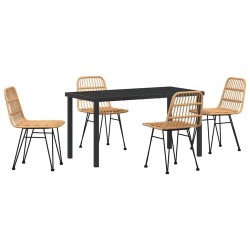 Ensemble de salle à manger pour jardin 5 pcs Marron 566044566044