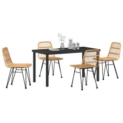 Ensemble de salle à manger pour jardin 5 pcs Marron 566044566044