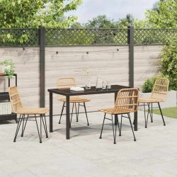 Ensemble de salle à manger pour jardin 5 pcs Marron 566044566044