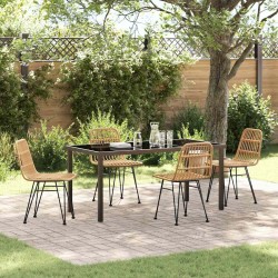 Ensemble de salle à manger pour jardin 5 pcs Marron 566045566045