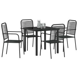 Ensemble de salle à manger pour jardin 5 pcs Noir 566048566048