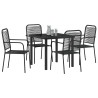 Ensemble de salle à manger pour jardin 5 pcs Noir 566048566048
