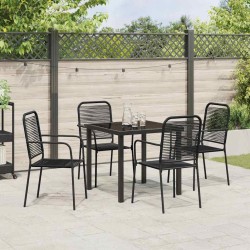 Ensemble de salle à manger pour jardin 5 pcs Noir 566048566048