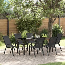 Ensemble de salle à manger pour jardin 7 pcs Noir 566050566050