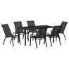 Ensemble de salle à manger pour jardin 7 pcs Noir 566050566050