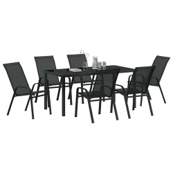Ensemble de salle à manger pour jardin 7 pcs Noir 566050566050