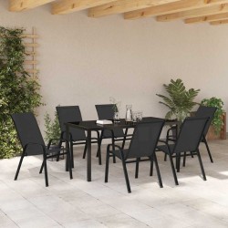 Ensemble de salle à manger pour jardin 7 pcs Noir 566050566050