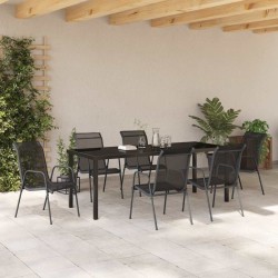 Ensemble de salle à manger pour jardin 7 pcs Noir 566051566051