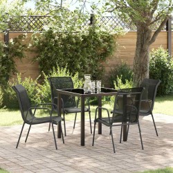 Ensemble de salle à manger pour jardin 5 pcs Noir 566052566052
