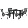 Ensemble de salle à manger pour jardin 5 pcs Noir 566052566052