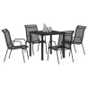 Ensemble de salle à manger pour jardin 5 pcs Noir 566052566052