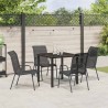 Ensemble de salle à manger pour jardin 5 pcs Noir 566052566052