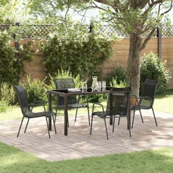Ensemble de salle à manger pour jardin 5 pcs Noir 566053566053