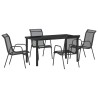 Ensemble de salle à manger pour jardin 5 pcs Noir 566053566053