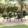 Ensemble de salle à manger pour jardin 5 pcs Noir 566054566054