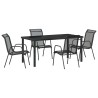 Ensemble de salle à manger pour jardin 5 pcs Noir 566054566054