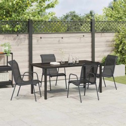 Ensemble de salle à manger pour jardin 5 pcs Noir 566054566054